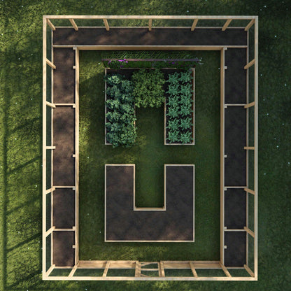 Raised Garden Bed with Fence Plans 32X26 - Raised Garden Bed Plan - Deer Proof Raised Garden Bed - Raised Garden - Garden Bed Plan