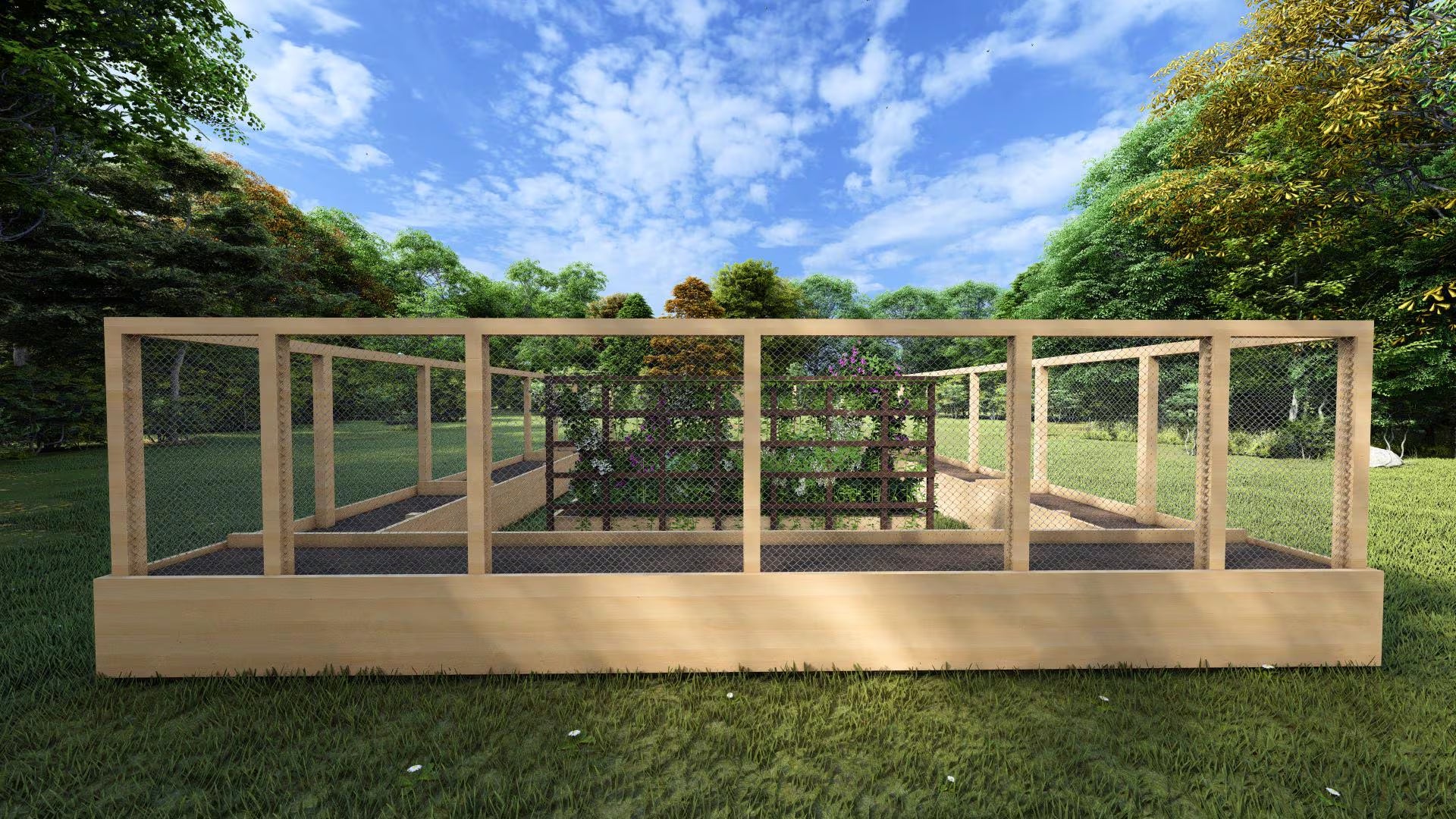 Raised Garden Bed with Fence Plans 32X26 - Raised Garden Bed Plan - Deer Proof Raised Garden Bed - Raised Garden - Garden Bed Plan