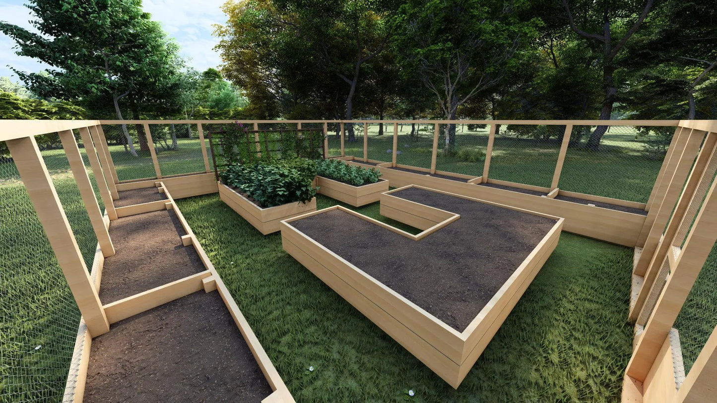 Raised Garden Bed with Fence Plans 32X26 - Raised Garden Bed Plan - Deer Proof Raised Garden Bed - Raised Garden - Garden Bed Plan
